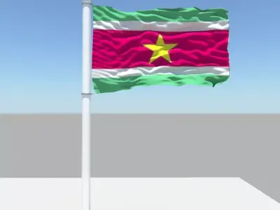 Suriname flag 3D model
