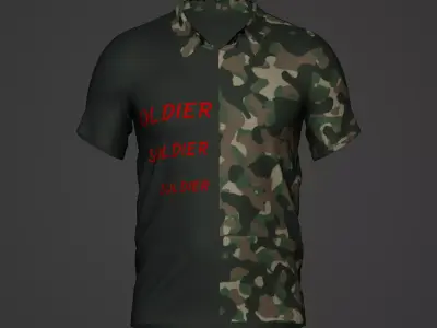 Military Soldier Clothing T-shirt Low-poly 3D model 81