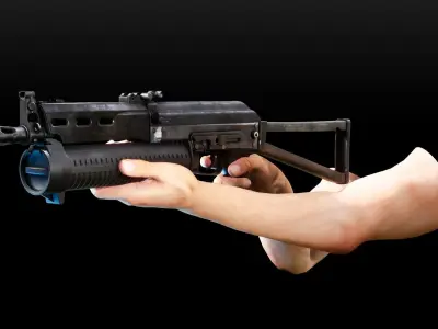 Animated PP19 SMG Weapon Pack Low-poly 3D model