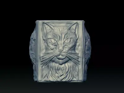 Cat-Cube-Vase-Printable - 3D print 3D print model purchase