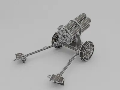 21 Cm Nebelwerfer 42 Rocket artillery Low-poly 3D model