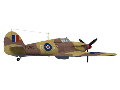 Hawker Hurricane MK2c 3D model purchase