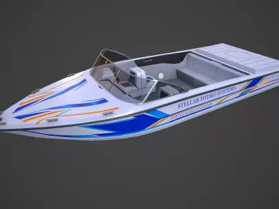 Speddboat 017 Low-poly PBR Low-poly 3D model