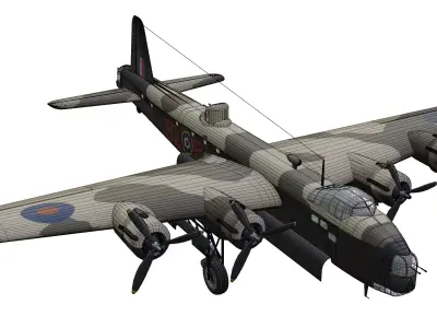 Stirling jet Low-poly 3D model