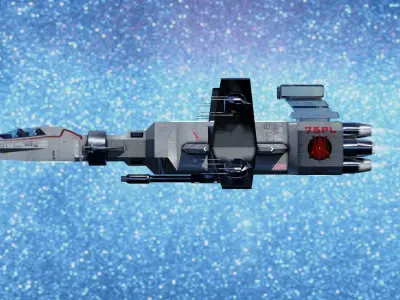Protector SF-90 spaceship Low-poly 3D model