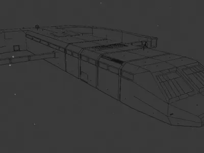 Spaceship futuristic train Low-poly 3D model
