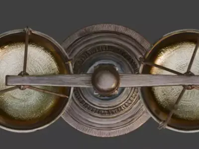 Ancient Egyptian Balance Scale 3D Prop Analysis Low-poly 3D model