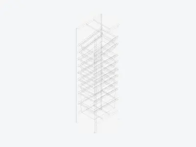 Shelving - Modular Rack - Integral - Type 2 Low-poly 3D model