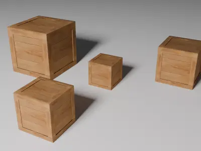 Wooden crates 3D model purchase