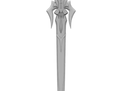 Simple lowpoly fantasy sword modeling Low-poly 3D model order