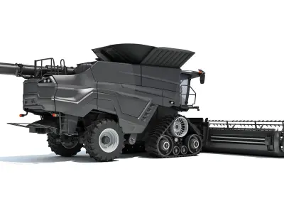 Black Combine Harvester V4 3D model