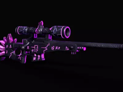 Crystal Sniper Rifle  Game Ready 3D Model Low-poly 3D model