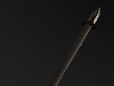 Knife with a long grip 3D model