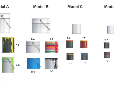 Paint cans  Low-poly 3D model