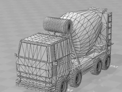 concrete mixer truck Low-poly 3D model from CGTrader