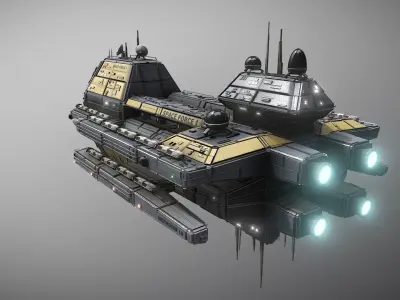 Space Force 1 Destroyer Low-poly 3D model