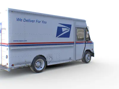 USPS Post Truck Low-poly 3D model