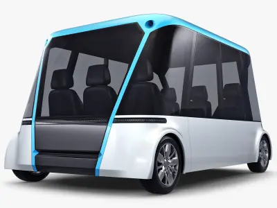 Electric Unmanned City Bus v 1 3D model