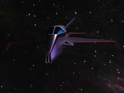  Space Ship lowpoly game ready Free low-poly 3D model