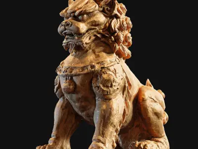Chinese guardian lion foo dog 3D print model