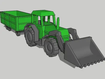Farm Tractor Equipment Set  3D print model