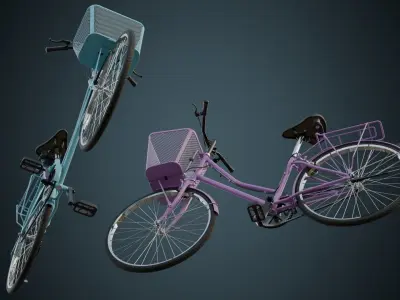 Bicycle 1A Low-poly 3D model