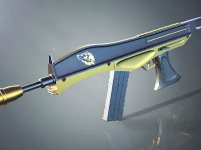 MK-87 Concept rifle gun Low-poly 3D model