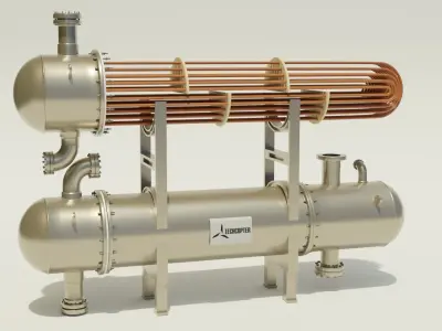 Shell and Tube Heat Exchanger 3D 3D model