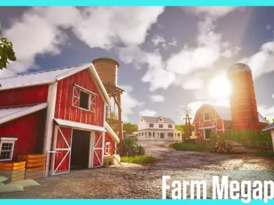 Farm Megapack  House - Barn - Barn Props - Color Variations  Low-poly 3D model