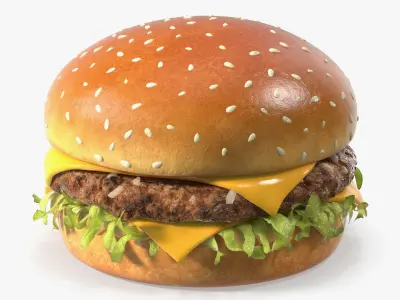 Sesame Bun Beef Burger 3D model