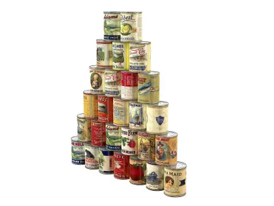 Retro Canned Food  Low-poly 3D model