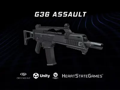 RIFLE 3 - G36 Assualt Rifle - 4K Game Ready Low-poly 3D model