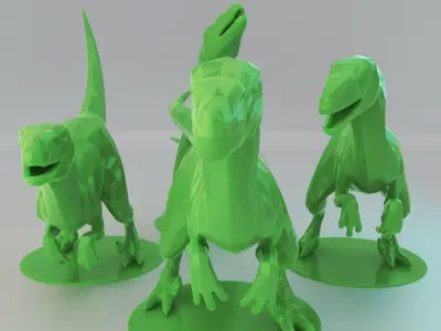 Low Poly Raptors Pack Free 3D print model