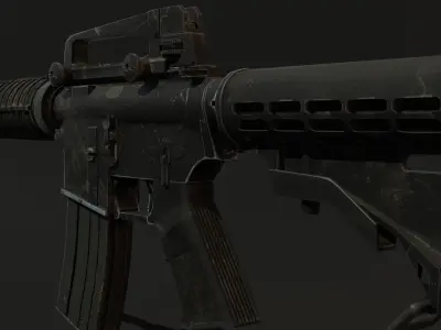 Assault Rifle M15 Low-poly 3D model