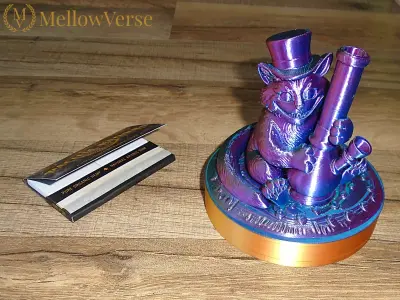 Cheshire Cat Herb Grinder-2-Part Magnetic- MellowVerse 3D print model