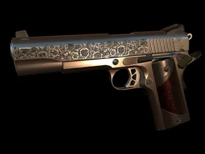 Colt 1911 Low-poly 3D model 8