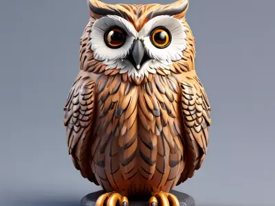Stylized 3D Owl Model Low-poly 3D model
