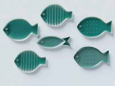 Porcelain Fish plates  3D model