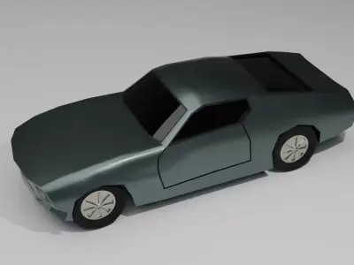 Classic car Low Poly Game-Ready Vehicle FBX OBJ Low-poly 3D model