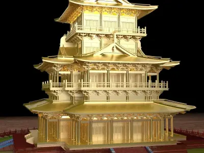 Chinese ancient house  3D model 15