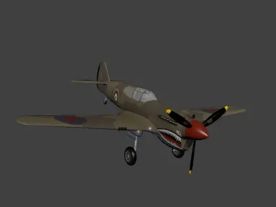 Curtiss P 40 Free low-poly 3D model