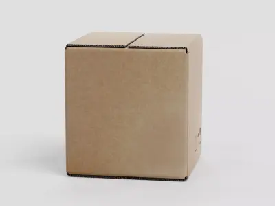 Cardboard Box V2 - Parcel Package with Symbols - Rigged 3D model