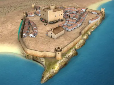 Sitges Medieval Town 14th Century - Historical Reconstruction 3D model