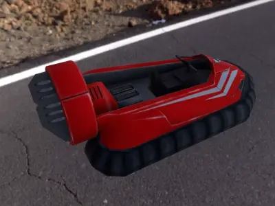 Hovercraft snowmobile Low-poly 3D model