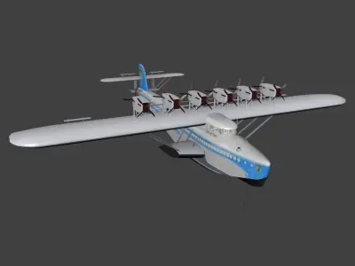 Dornier Do X Low-poly 3D model