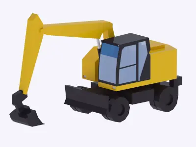 Excavator Construction Loader M317 Simplified Low-poly 3D model
