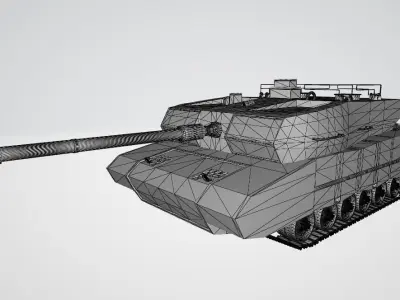 Leopard 2a4 Low Poly Model Low-poly 3D model