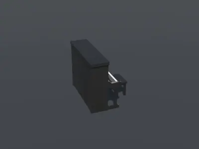 Piano upright lowpoly Low-poly 3D model