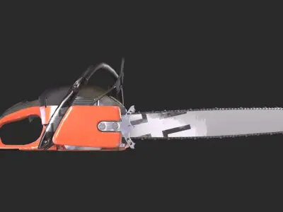 Chainsaw Low-poly 3D model 6