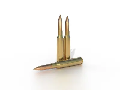 65 x 57 mm SR Mauser Ammo Low-poly 3D model
